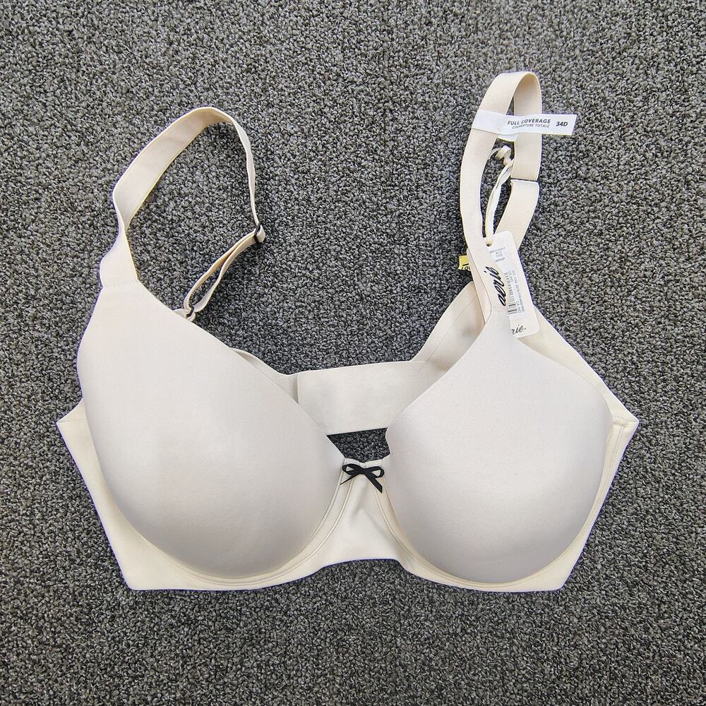 New Aerie SMOOTHEZ Bra Women 34D Beige Nude Full Coverage Underwired Adjustable